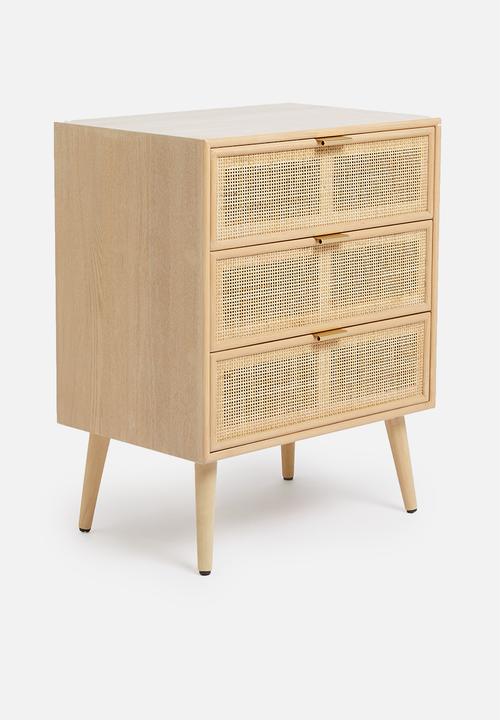 Sixth Floor - Rattan 3 drawer unit - natural