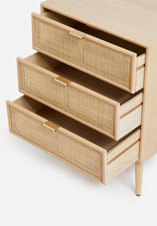 Sixth Floor - Rattan 3 drawer unit - natural