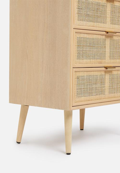 Sixth Floor - Rattan 3 drawer unit - natural