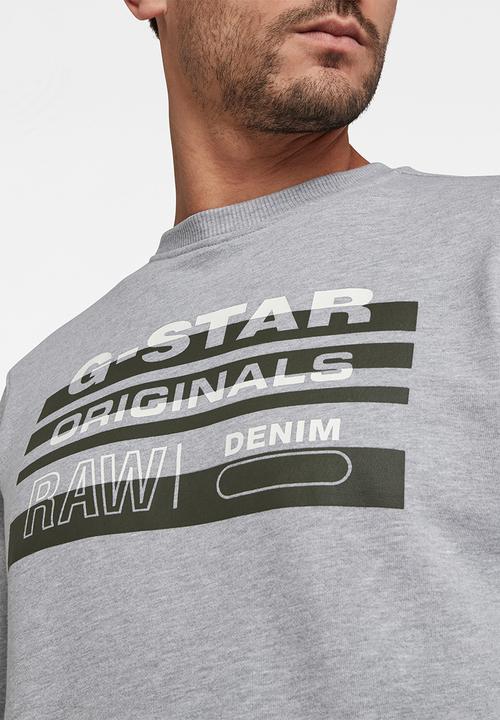 G-STAR - Originals r long sleeve sweat - grey 