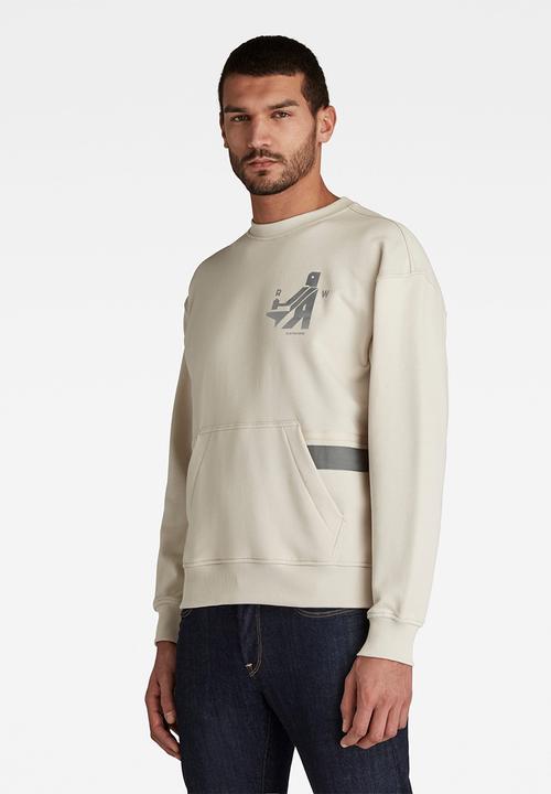 G-STAR - Hammer raw r long sleeve sweat - cream 