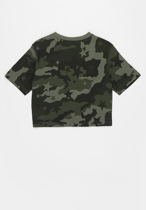 Converse - Converse girls camo aop boxy tee - khaki 