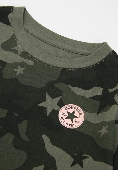 Converse - Converse girls camo aop boxy tee - khaki 