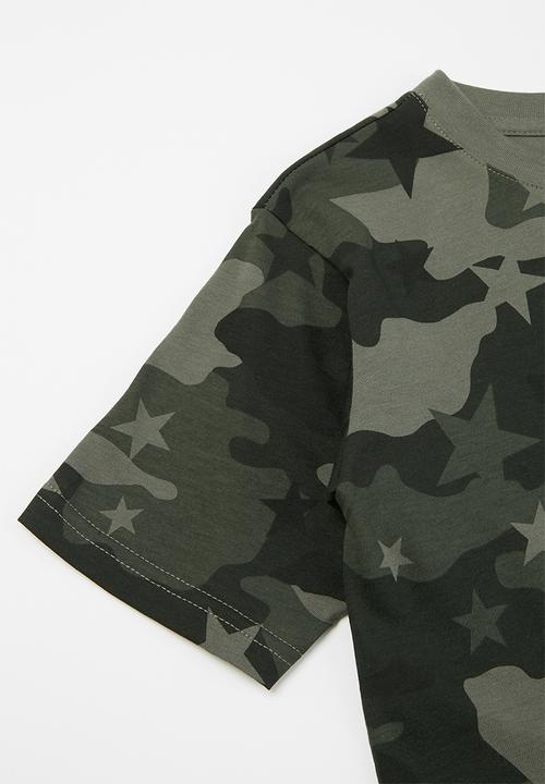 Converse - Converse girls camo aop boxy tee - khaki 
