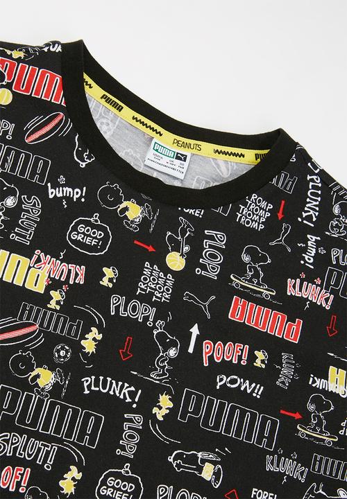 PUMA - Girls puma x peanuts aop tee - black
