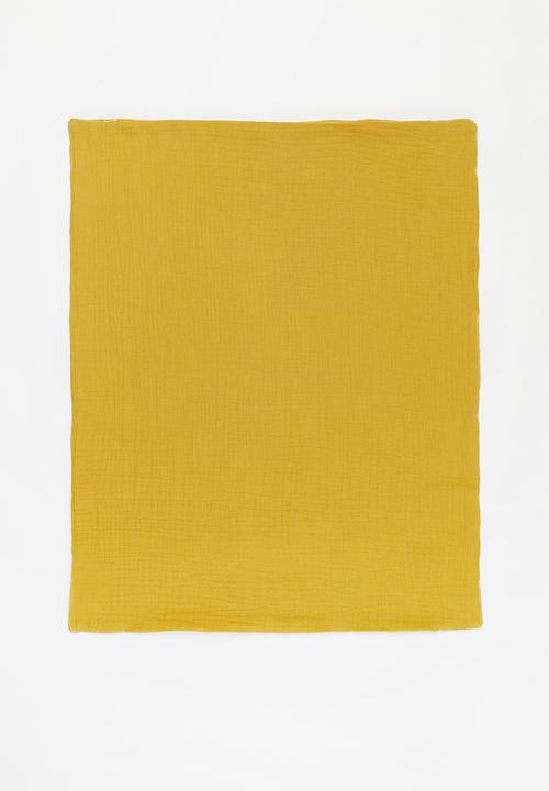 Baby Star - Double layer muslin swaddle - mustard