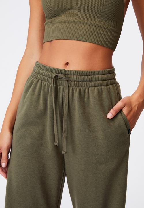 Cotton On - Lifestyle wide leg trackpant - khaki 