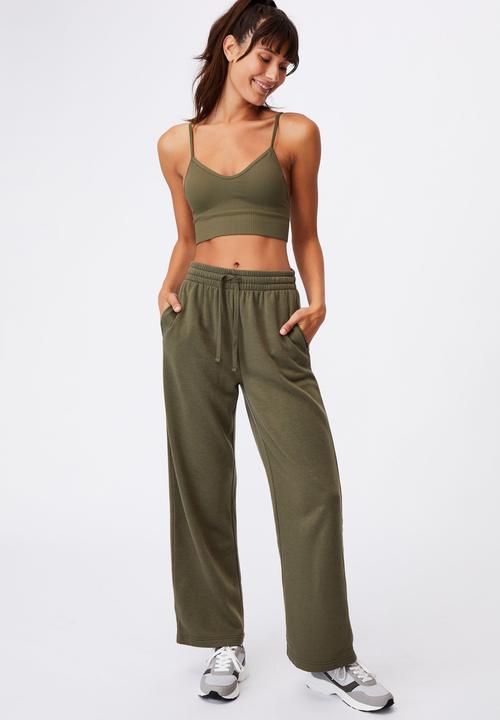 Cotton On - Lifestyle wide leg trackpant - khaki 