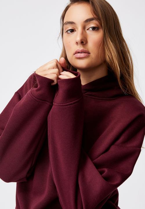 Cotton On - Lifestyle oversized hoodie - mulberry