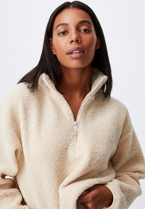 Cotton On - Crop sherpa pull over - neutral 