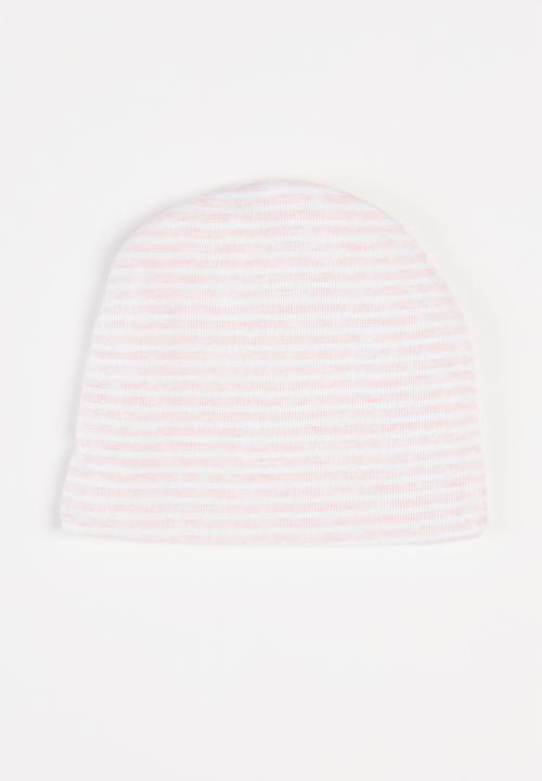 Pop Candy - 2 Pack stripe beanie - pink & white
