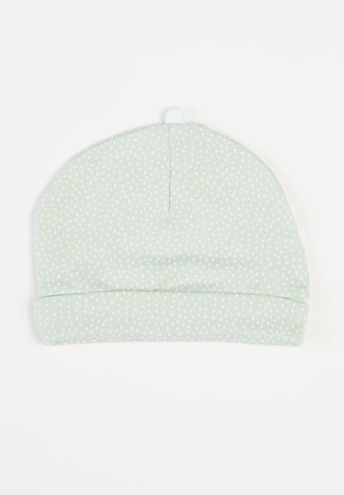 Superbalist Kids - Baby girls 2 pack printed beanies - green & white