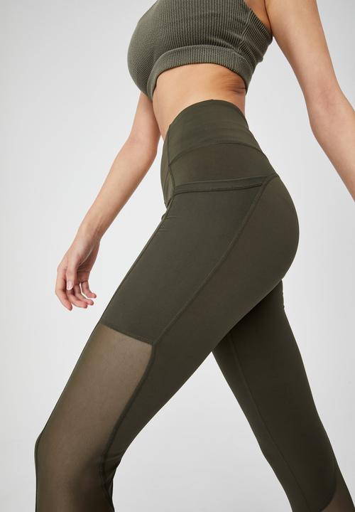 Cotton On - Booty mesh 7/8 tight - deep moss