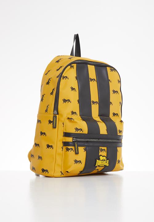 Lonsdale - Stripe backpack - mustard & black