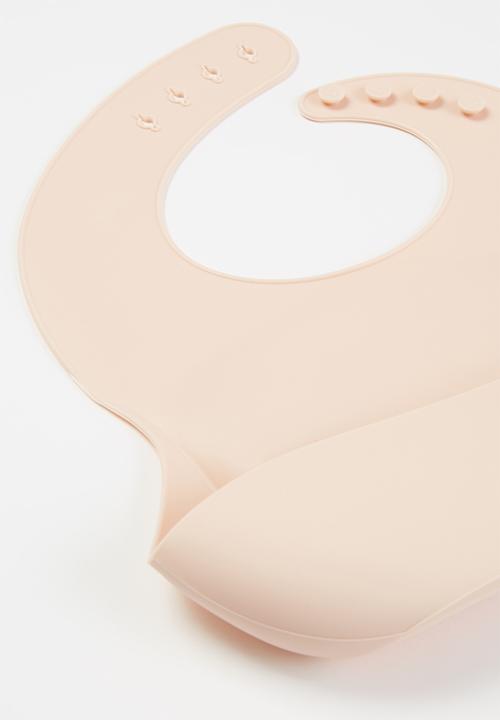 Baby Star - Silicone bib - peach