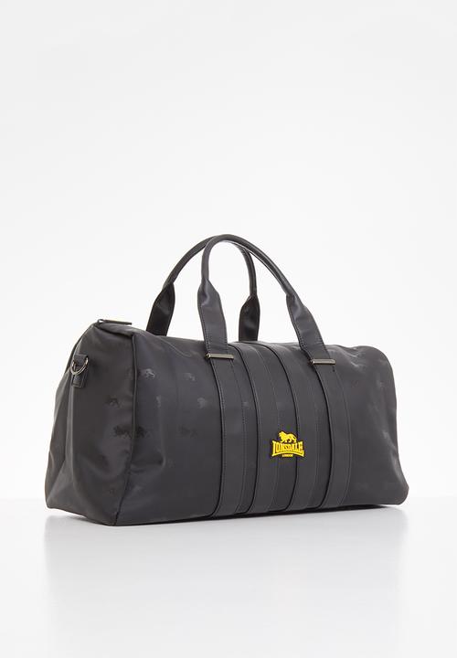 Lonsdale - Stripe weekender - black