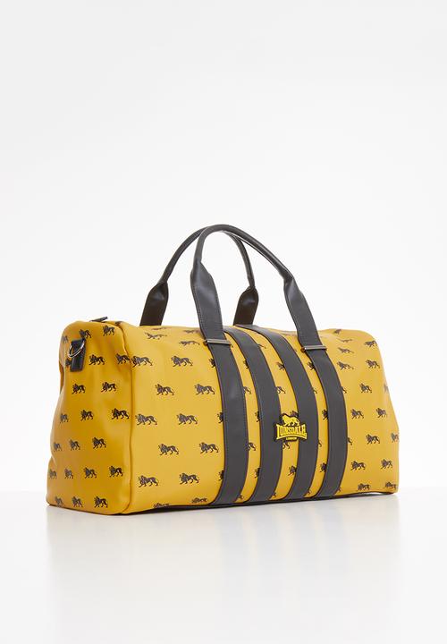 Lonsdale - Stripe weekender - mustard & black