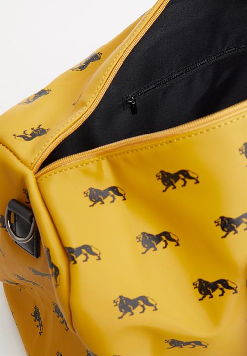 Lonsdale - Stripe weekender - mustard & black