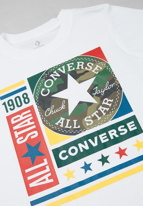 Converse - Cnvb camo mixed boxes tee - white