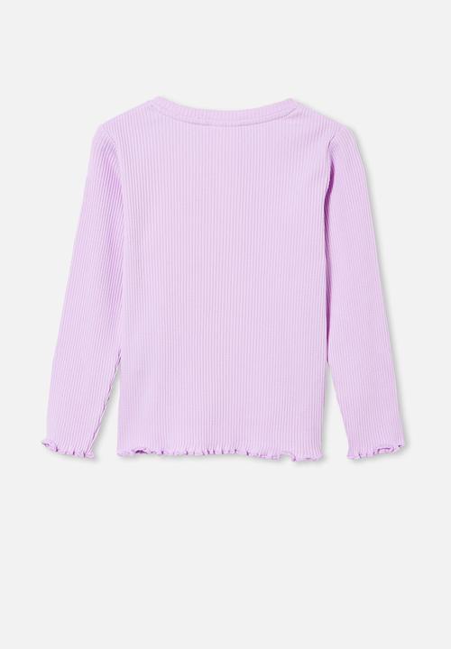 Cotton On - Lucy long sleeve henley - pale violet