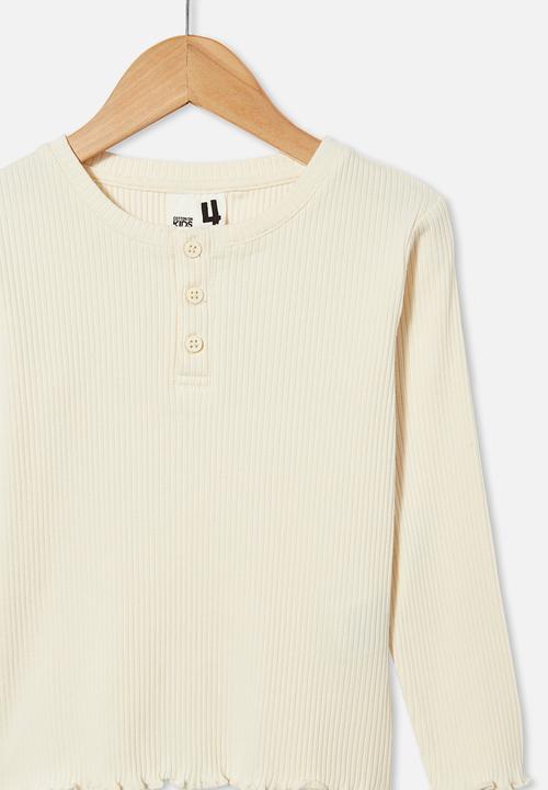 Cotton On - Lucy long sleeve henley - dark vanilla