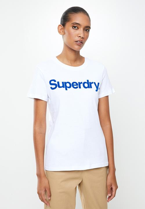 Superdry. - Cl flock tee - white 