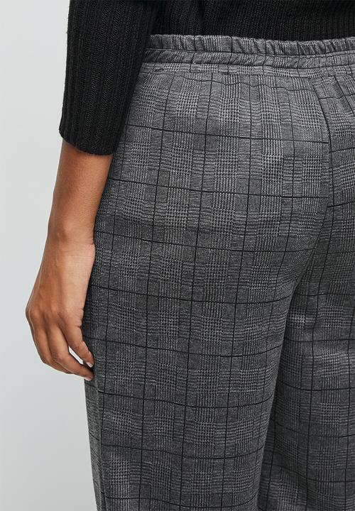 edit - Check woven jogger - grey & black