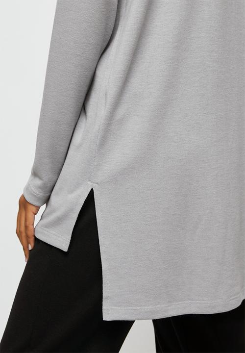 edit - Longline cut & sew top - grey