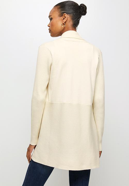 edit - Shaped waterfall cardigan - neutral