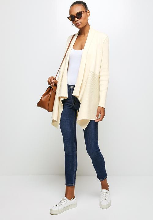 edit - Shaped waterfall cardigan - neutral