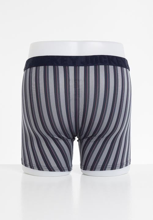 Jockey - Seascape stripe long leg trunk - navy 