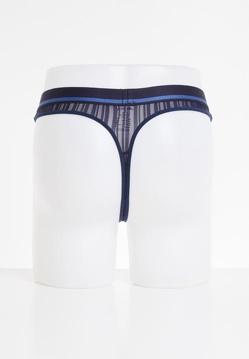 Jockey - 1-pack burnout nylon stripe g-string - navy 