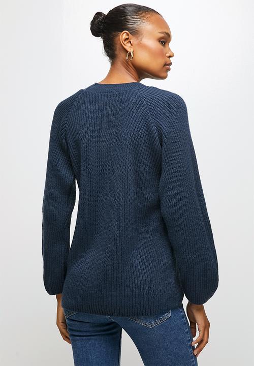 edit - Raglan rib jumper - navy