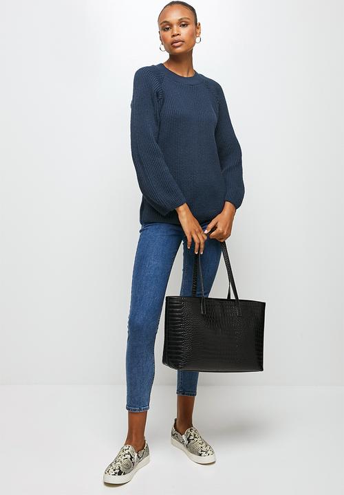 edit - Raglan rib jumper - navy