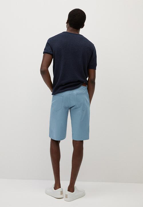 MANGO - Roller bermuda shorts - light blue 