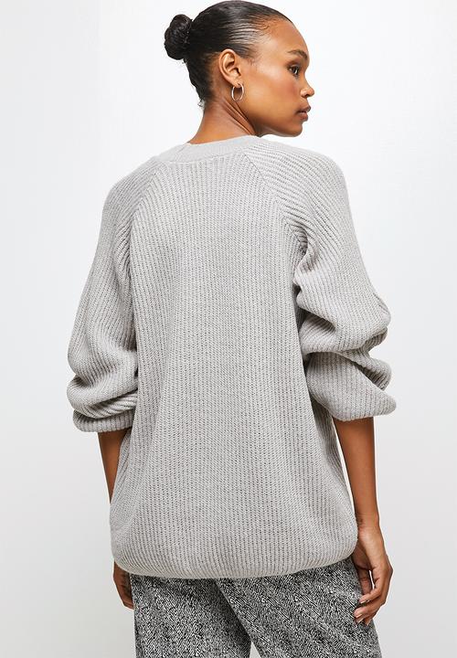 edit - Raglan rib jumper - grey