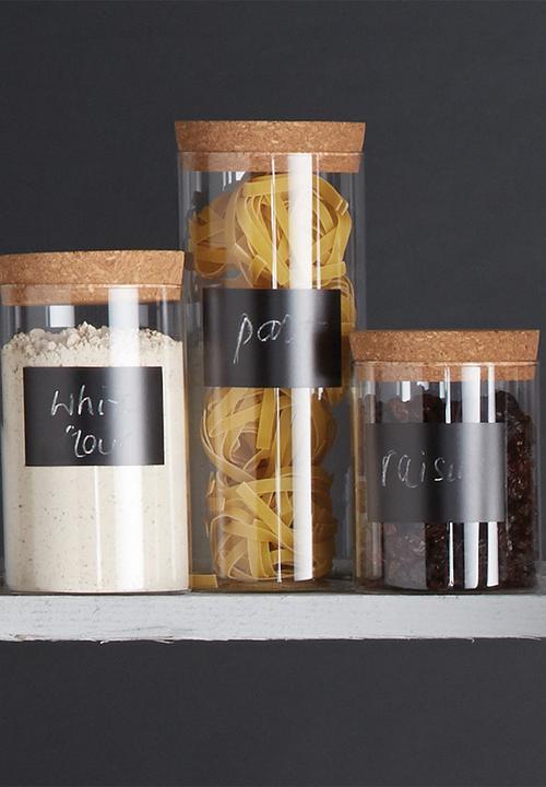 Kitchen Craft - Eco-friendly  natural elements glass storage canisters - large
