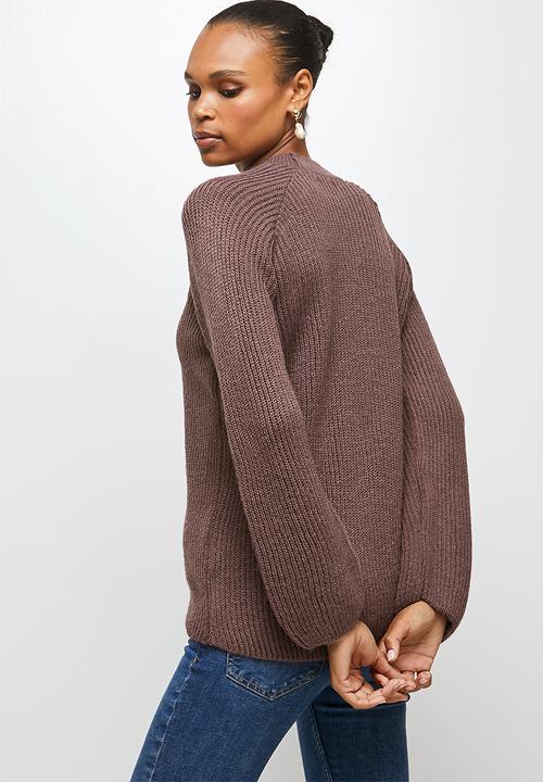 edit - Raglan rib jumper - purple