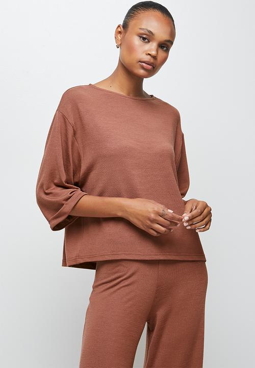 edit - Cosy knit boxy tee -terracotta