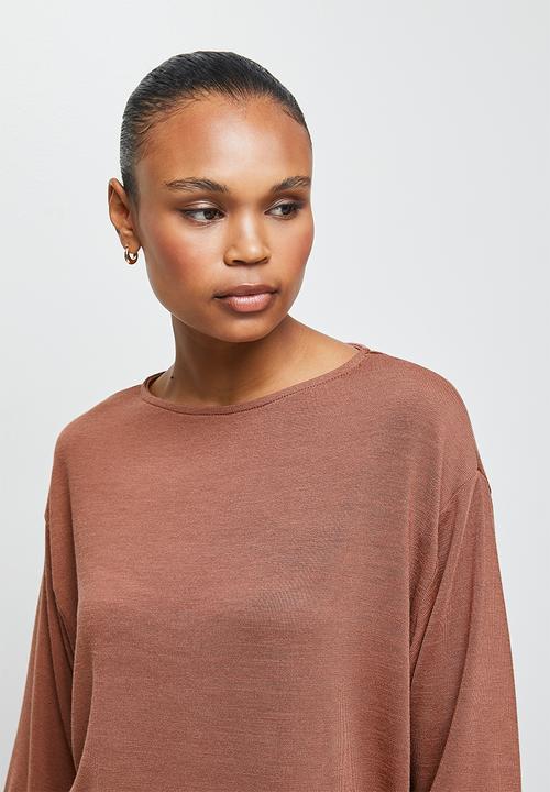 edit - Cosy knit boxy tee -terracotta