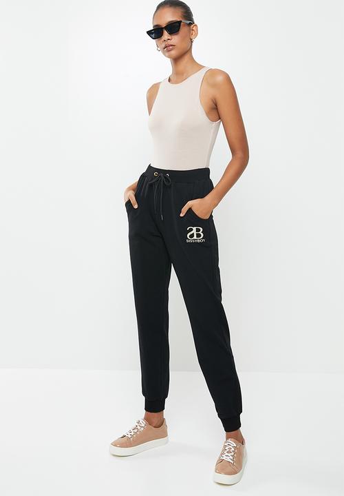 SISSY BOY - Regina: sweatpants with sb logo - black