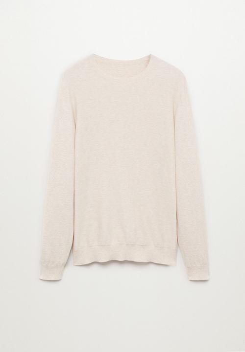 MANGO - Ten Cotton Cashmere-blend  sweater knitwear - beige