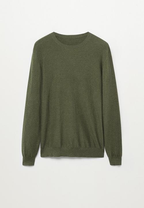 MANGO - Ten Cotton Cashmere-blend  sweater knitwear - green