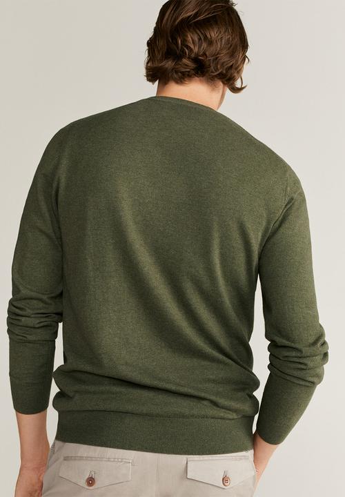 MANGO - Ten Cotton Cashmere-blend  sweater knitwear - green