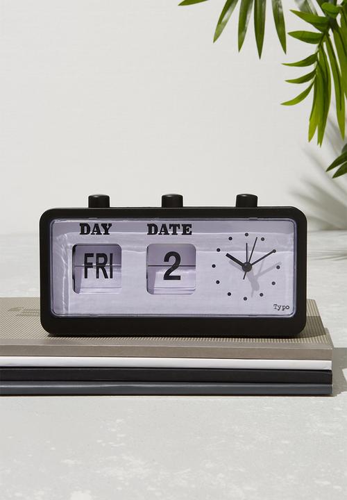 Typo - Retro flip clock - matte black
