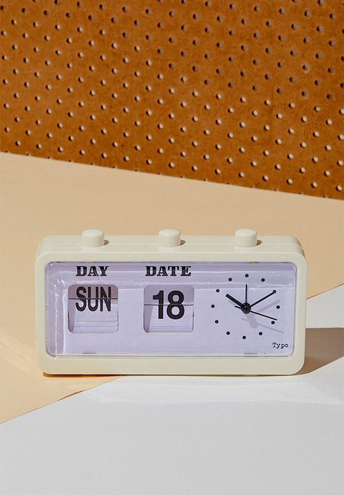Typo - Retro flip clock - ecru