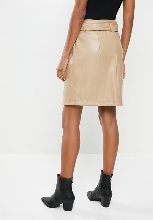 Vero Moda - Solamynte short coated skirt - taupe