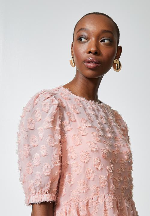 Superbalist - Textured tiered midi dress - pink