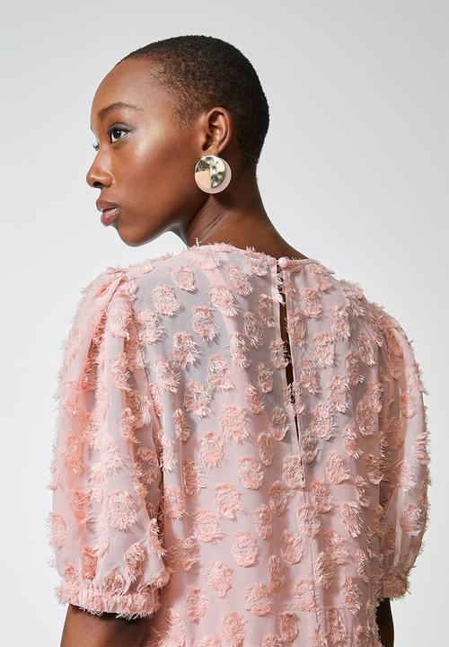 Superbalist - Textured tiered midi dress - pink