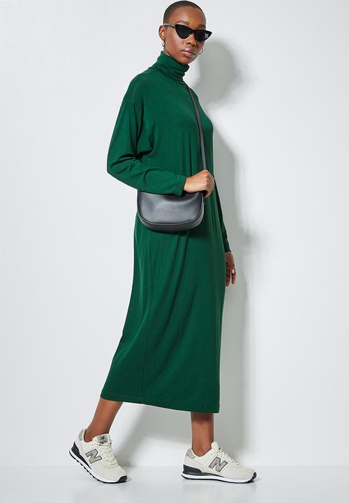 Superbalist - Dropped shoulder poloneck dress - forest green